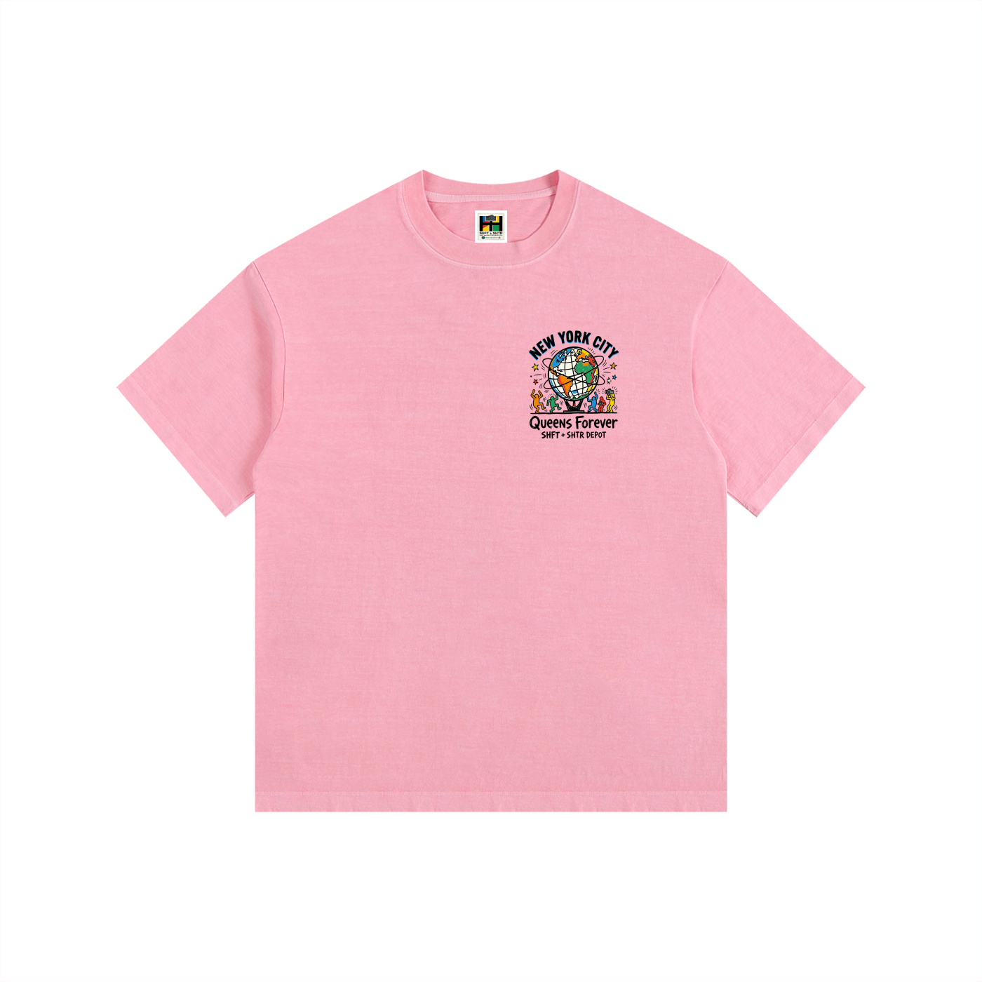Haring's Unisphere Vintage Washed Oversized Cotton T-Shirt