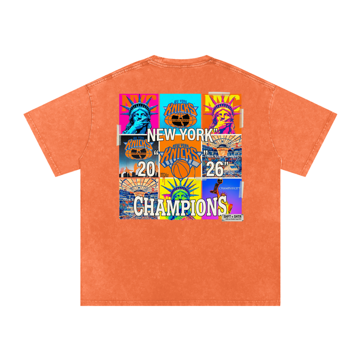 Championship Pop Art Snow Washed Oversized Cotton T-Shirt