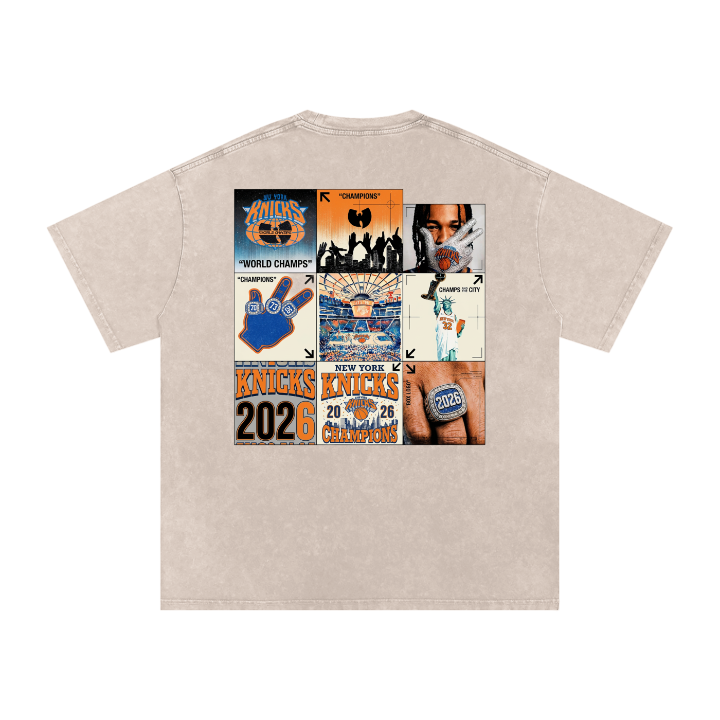 Wu York Snow Washed Oversized Cotton T-Shirt