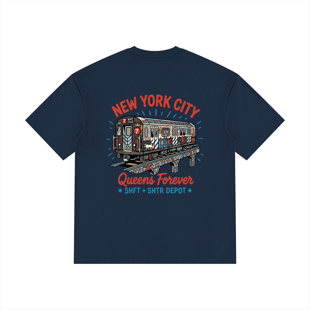 "7" Drop Shoulder Cotton T-Shirt