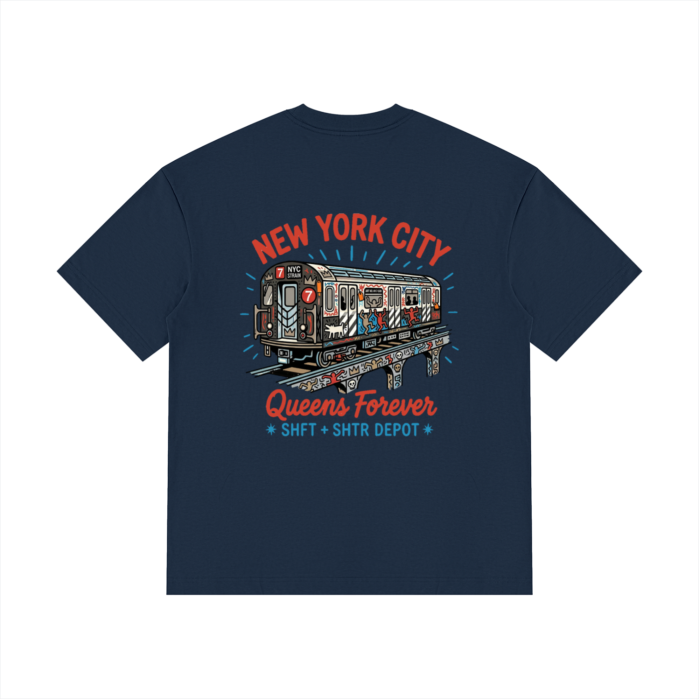 "7" Drop Shoulder Cotton T-Shirt