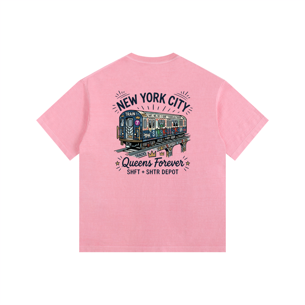 Queensbound Vintage Washed Oversized Cotton T-Shirt