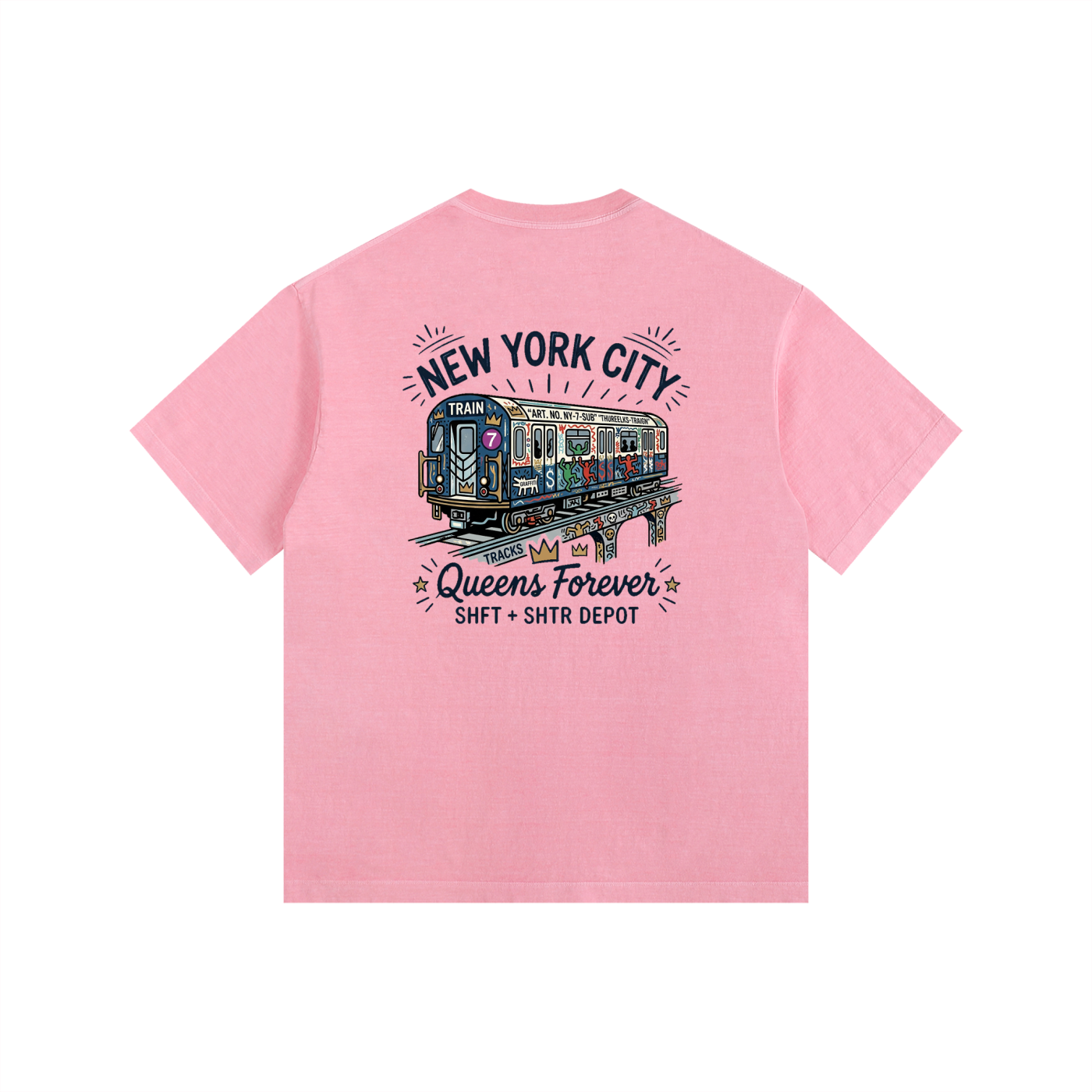 Queensbound Vintage Washed Oversized Cotton T-Shirt