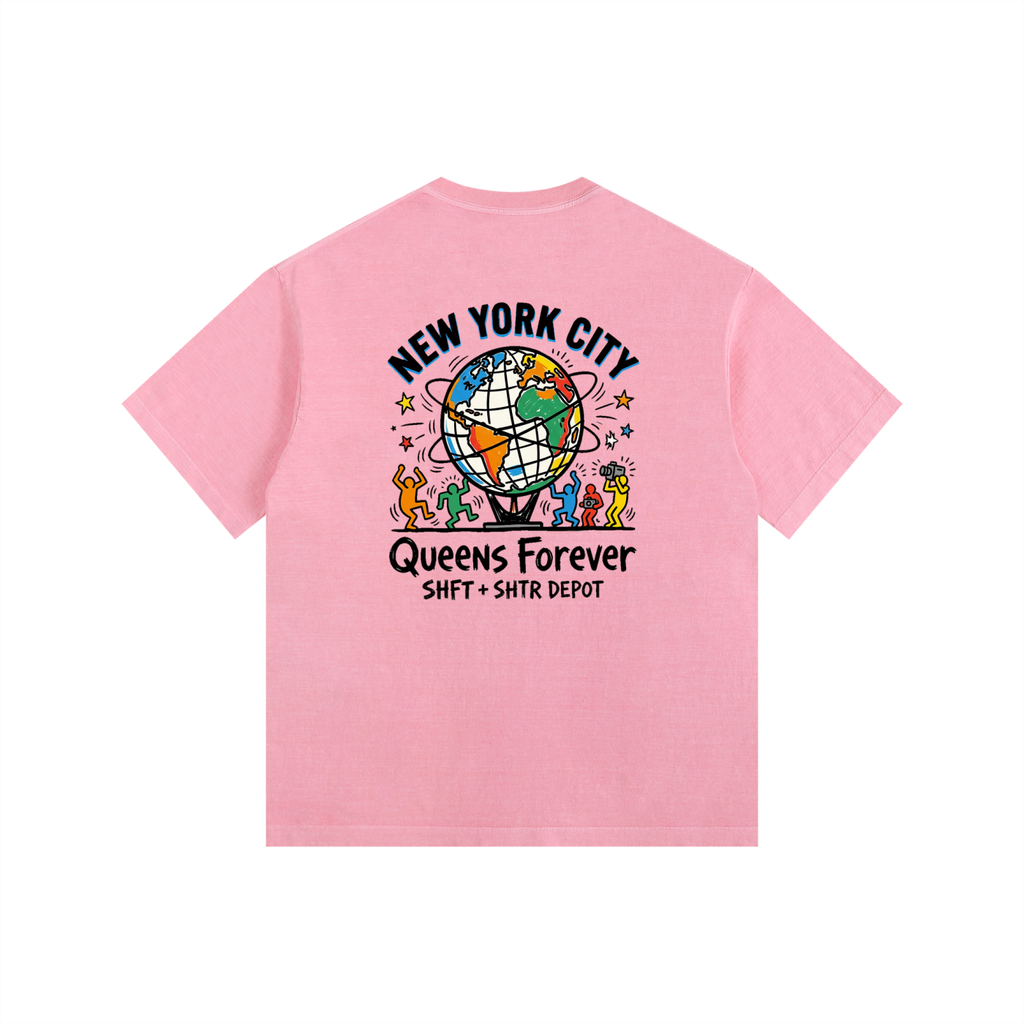 Haring's Unisphere Vintage Washed Oversized Cotton T-Shirt