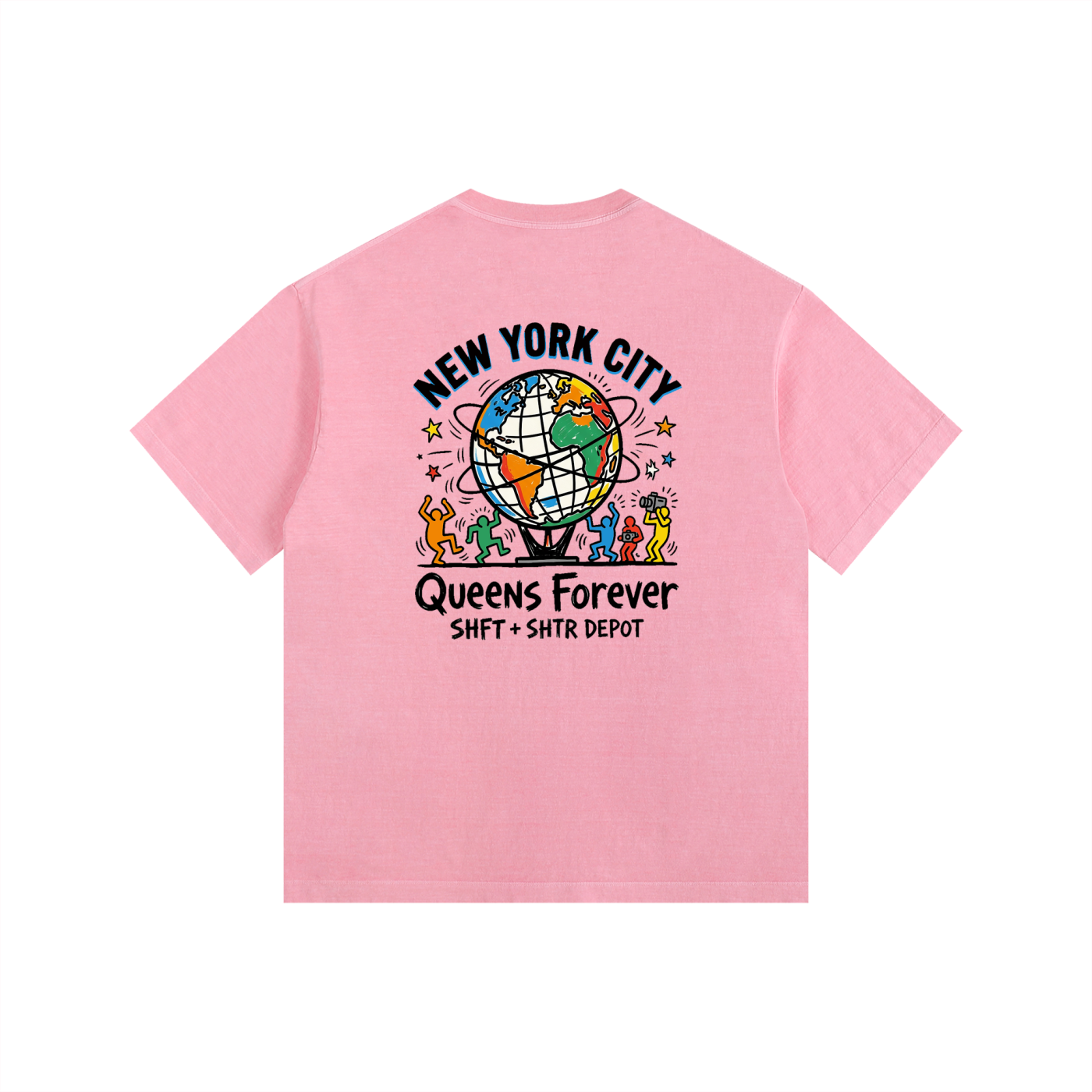 Haring's Unisphere Vintage Washed Oversized Cotton T-Shirt