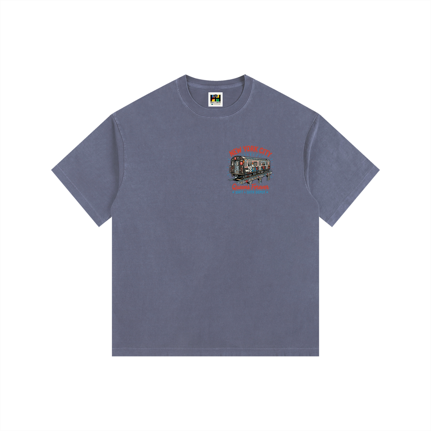 Lucky 7 Vintage Washed Oversized Cotton T-Shirt